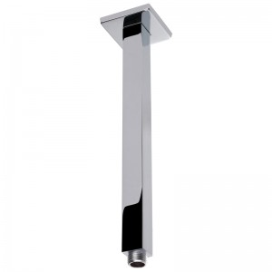 Square Chrome Vertical Shower Arm 450mm